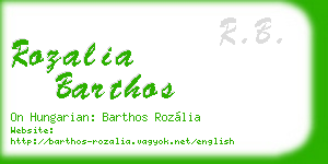 rozalia barthos business card